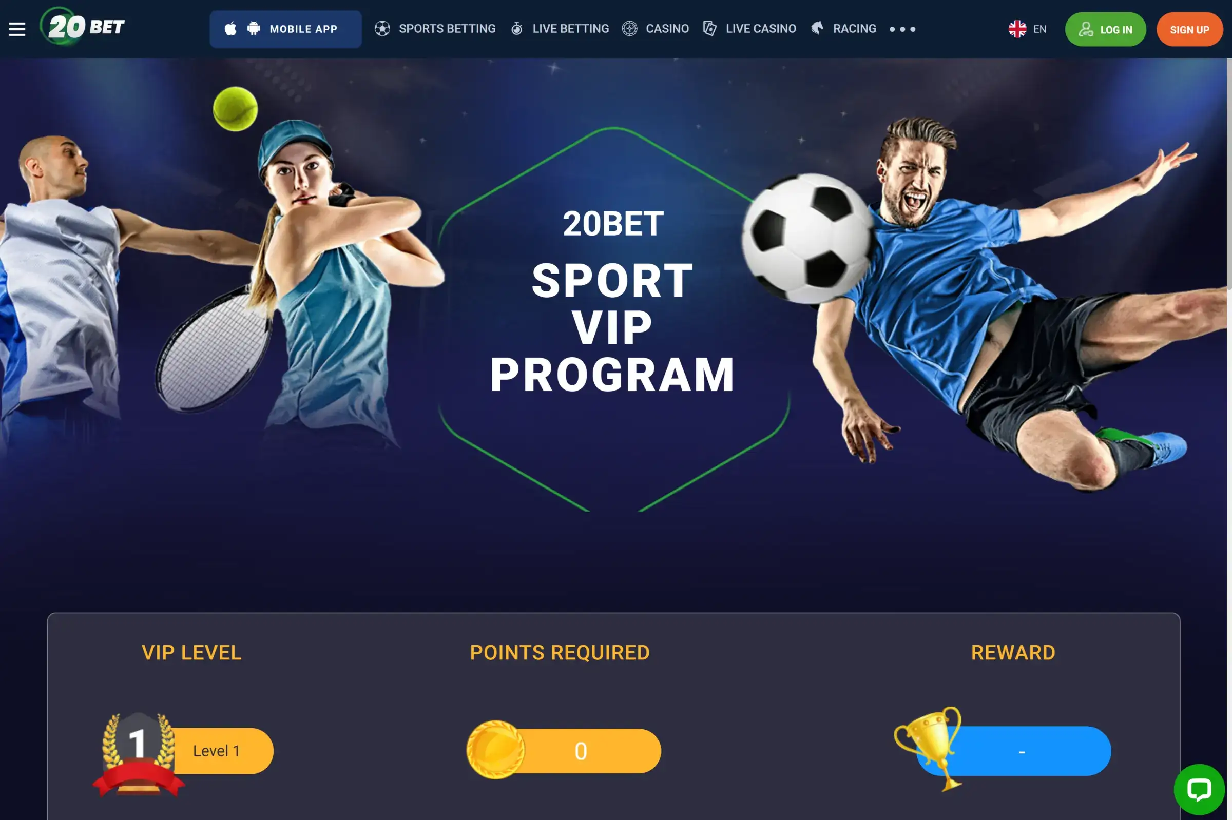 20Bet オンラインブックメーカー